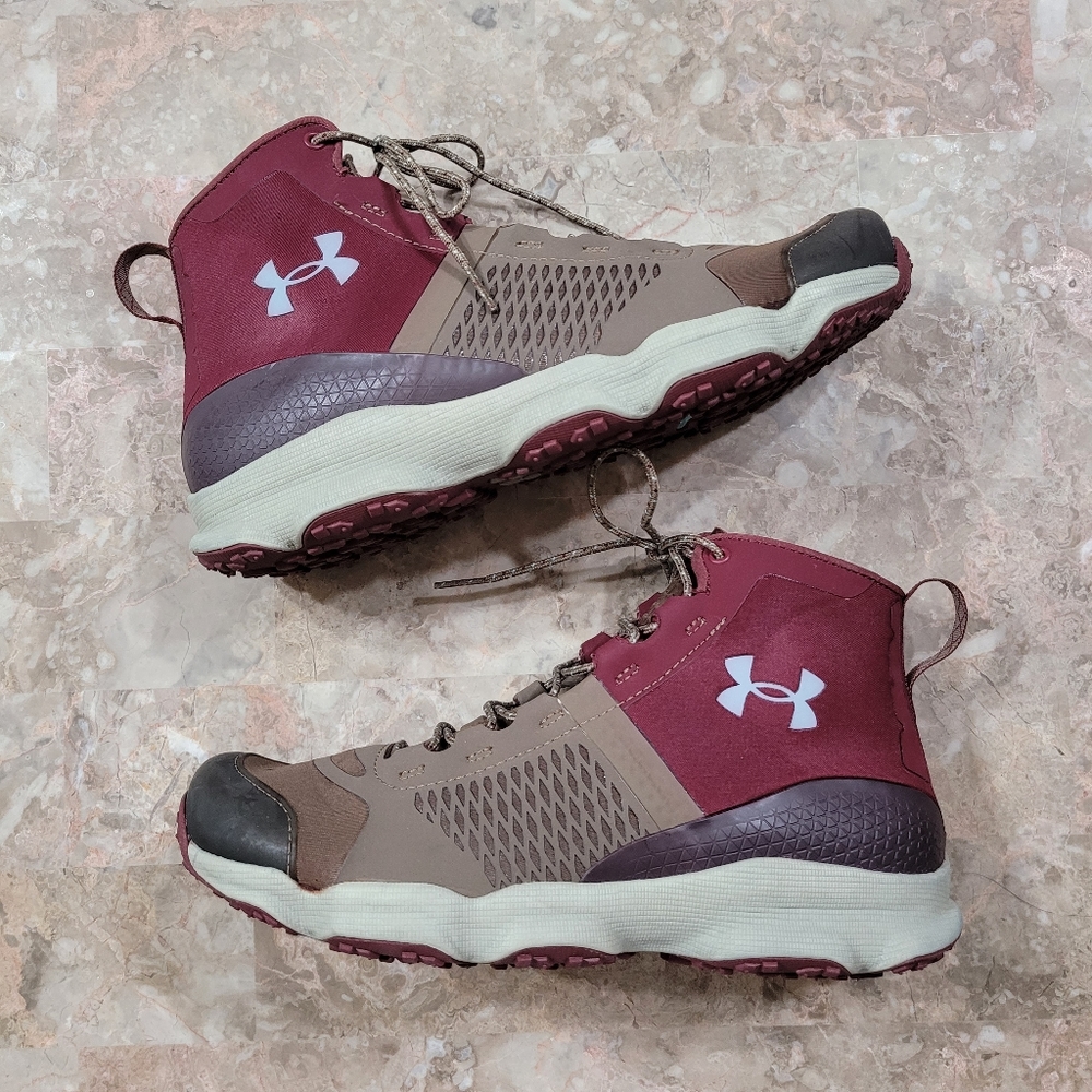 UNDER ARMOUR UA Speedfit Sz 10 Womens Hiking Boots Brown / Burgundy Gorpcore